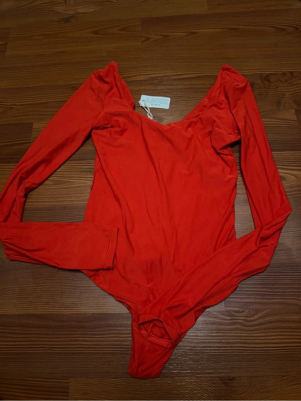 aerie Long-Sleeve Red One-Piece Bodysuit